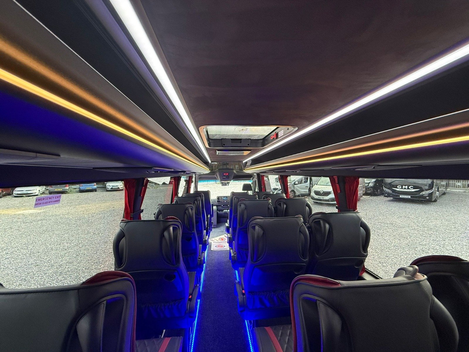 Executive coach interior with mood lighting