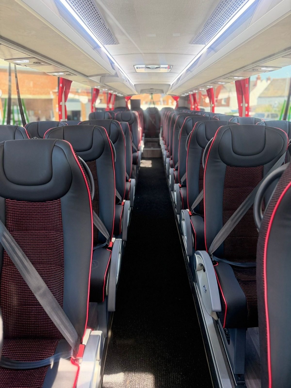 Coach interior, standard seating rows